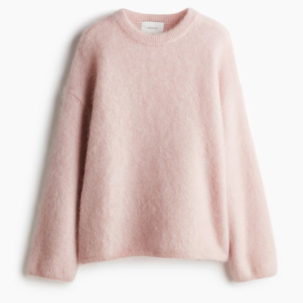 OVERSIZED MOHAIR-BLEND SWEATER  pink in XL
